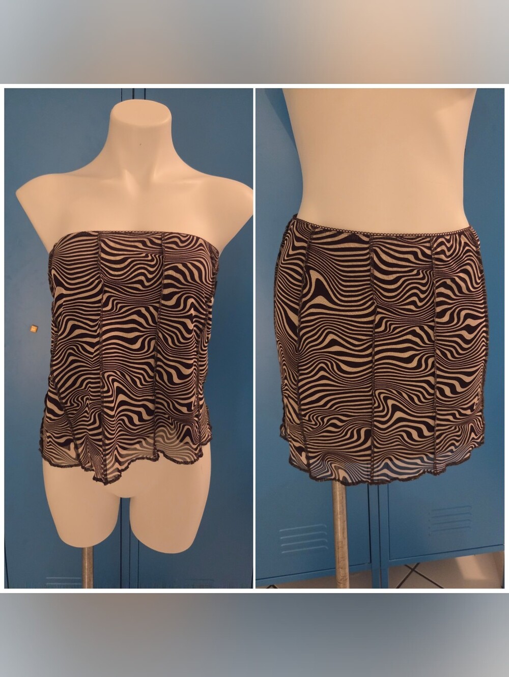 Divided Wave Mini Skirt/Tube Top